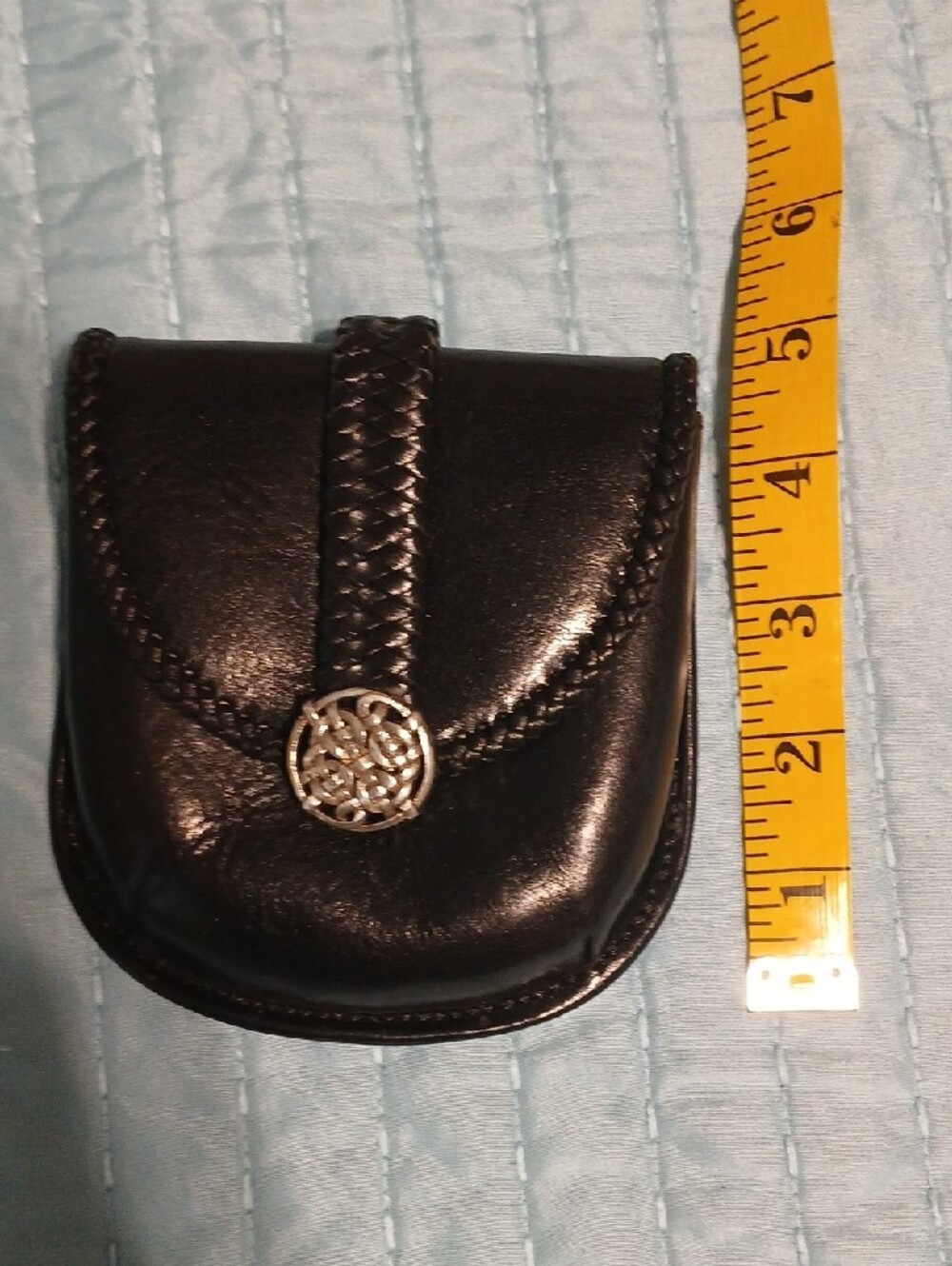 Brighton Black Leather Mini Crossbody with Braided Chain Strap. - Picture 9 of 9